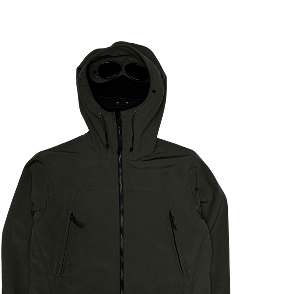 CP Company Grey Fleece Lined Soft Shell Goggle Jacket