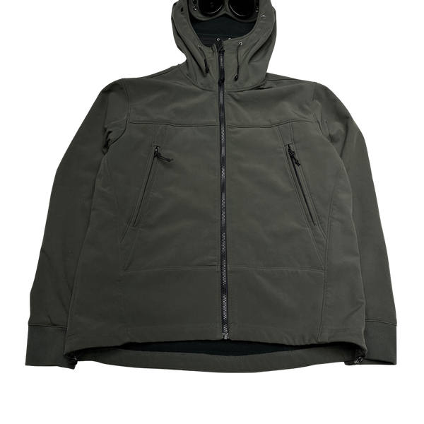 CP Company Grey Fleece Lined Soft Shell Goggle Jacket