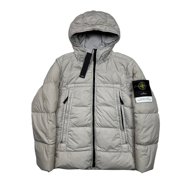 Stone Island 2020 Cream Crinkle Reps Puffer Jacket - Small