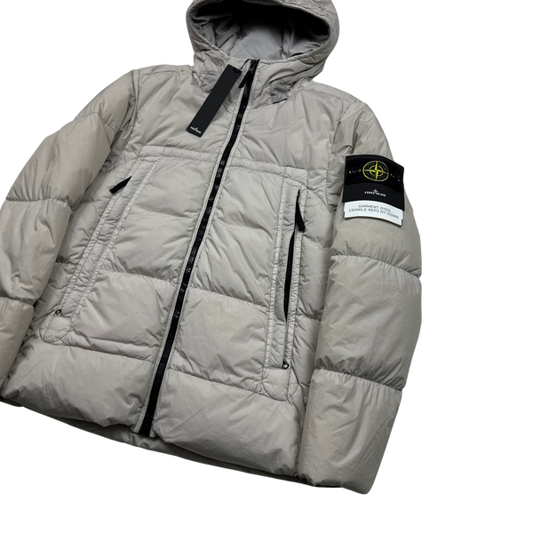 Stone Island 2020 Cream Crinkle Reps Puffer Jacket - Small