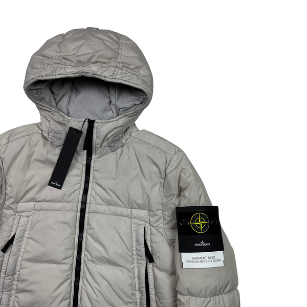 Stone Island 2020 Cream Crinkle Reps Puffer Jacket - Small