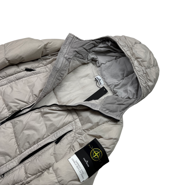 Stone Island 2020 Cream Crinkle Reps Puffer Jacket - Small