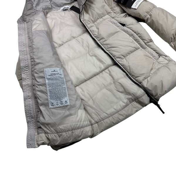 Stone Island 2020 Cream Crinkle Reps Puffer Jacket - Small