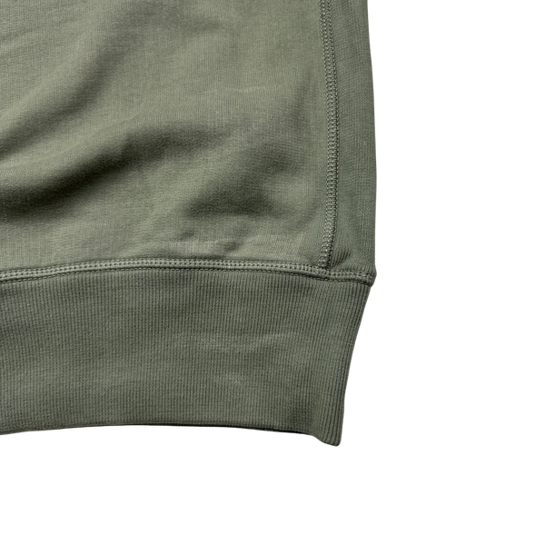 Stone Island 2012 Olive Green Crewneck Cotton Sweatshirt - Large