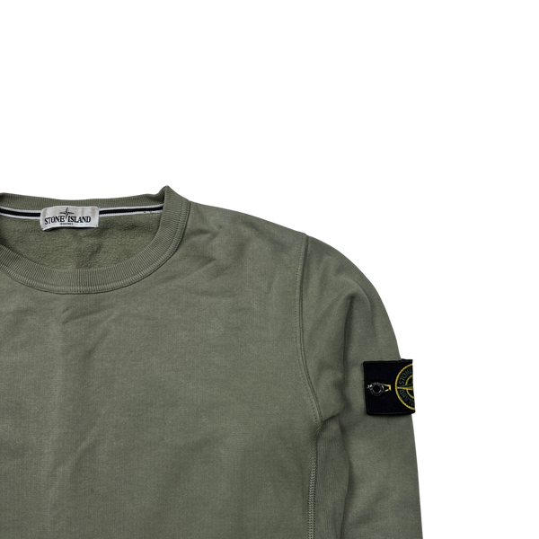 Stone Island 2012 Olive Green Crewneck Cotton Sweatshirt - Large