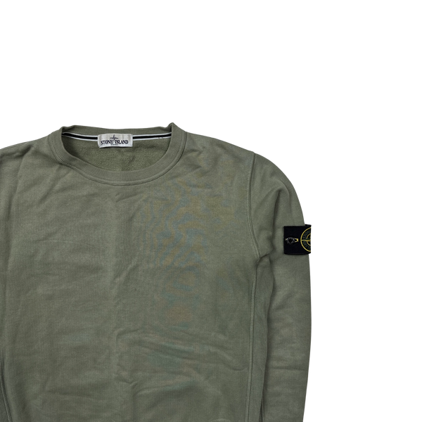 Stone Island 2012 Olive Green Crewneck Cotton Sweatshirt - Large