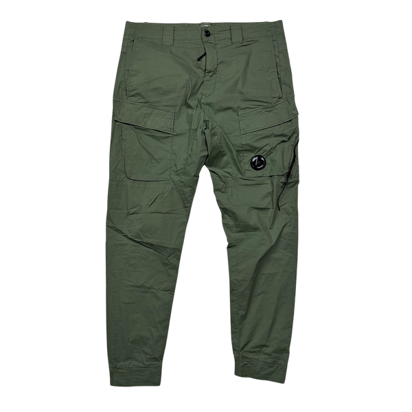 CP Company Tapered Fit Olive Green Cargo Trousers - 34"