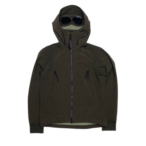 CP Company Khaki Lightweight Soft Shell Goggle Jacket