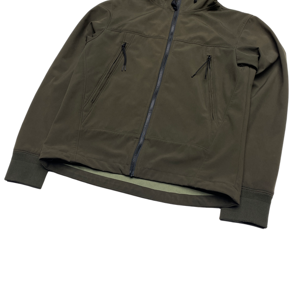 CP Company Khaki Lightweight Soft Shell Goggle Jacket