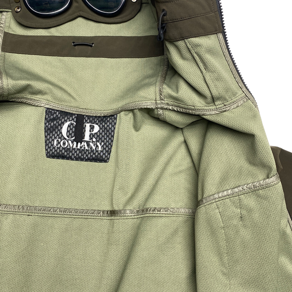 CP Company Khaki Lightweight Soft Shell Goggle Jacket