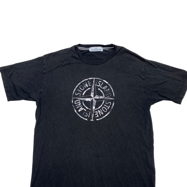 Stone Island 2017 Black Large Logo T Shirt