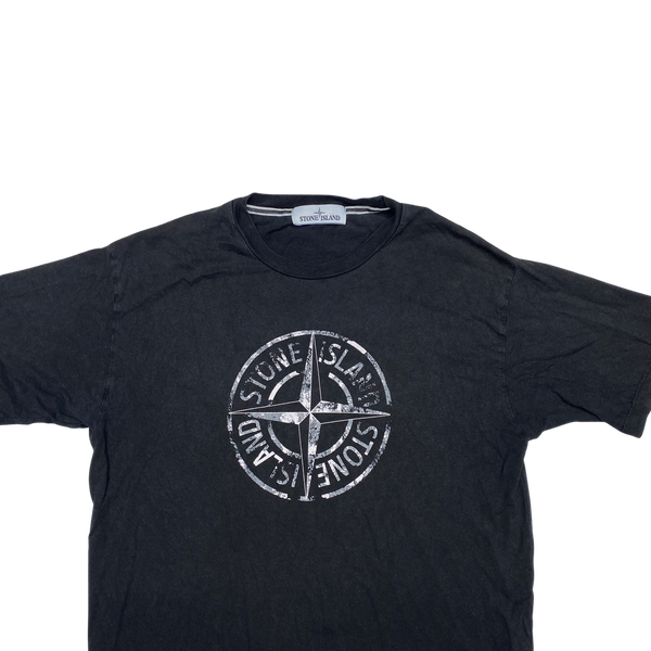 Stone Island 2017 Black Large Logo T Shirt