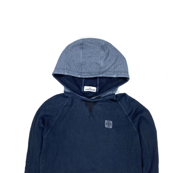 Stone Island Navy Cotton Pullover Hoodie