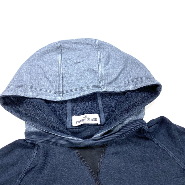 Stone Island Navy Cotton Pullover Hoodie