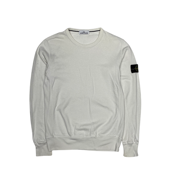 Stone Island 2015 White Cotton Crewneck Sweatshirt