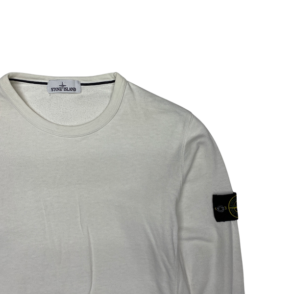 Stone Island 2015 White Cotton Crewneck Sweatshirt