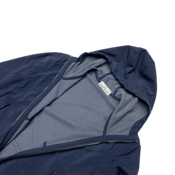 Stone Island Navy Fleece Lined Soft Shell Jacket