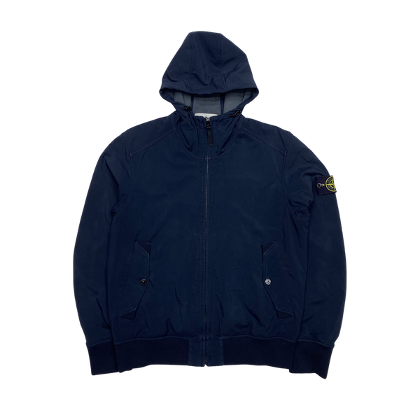 Stone Island Navy Fleece Lined Soft Shell Jacket