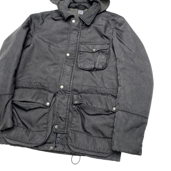 CP Company Grey Thick Nylon Quilted Goggle Jacket