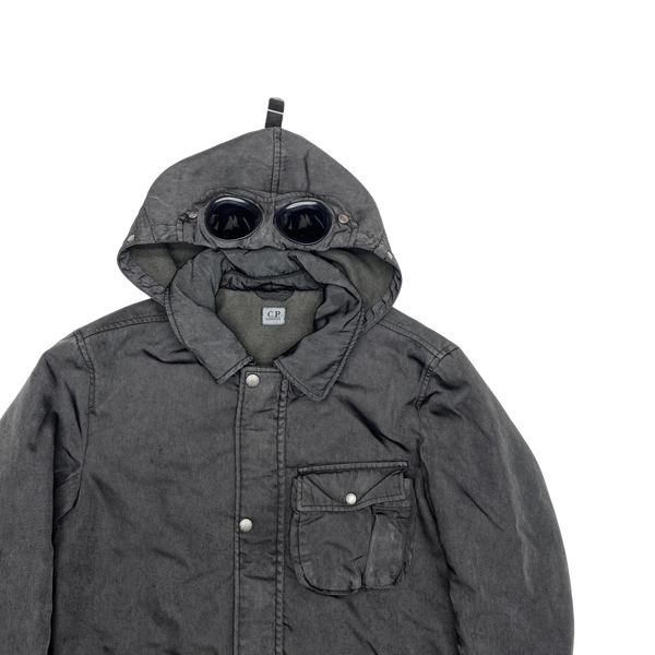 CP Company Grey Thick Nylon Quilted Goggle Jacket