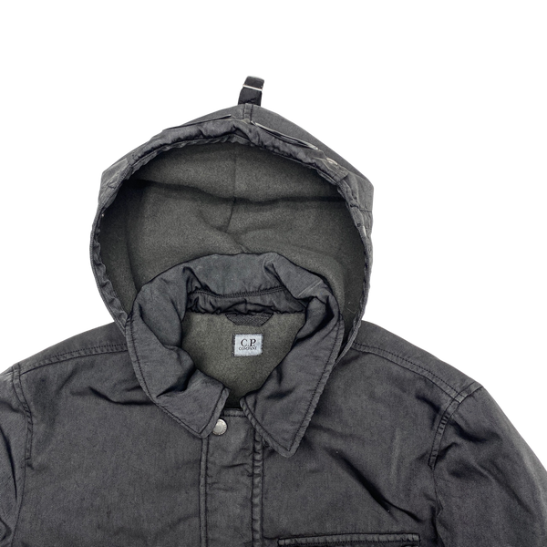 CP Company Grey Thick Nylon Quilted Goggle Jacket