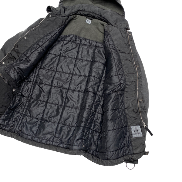CP Company Grey Thick Nylon Quilted Goggle Jacket