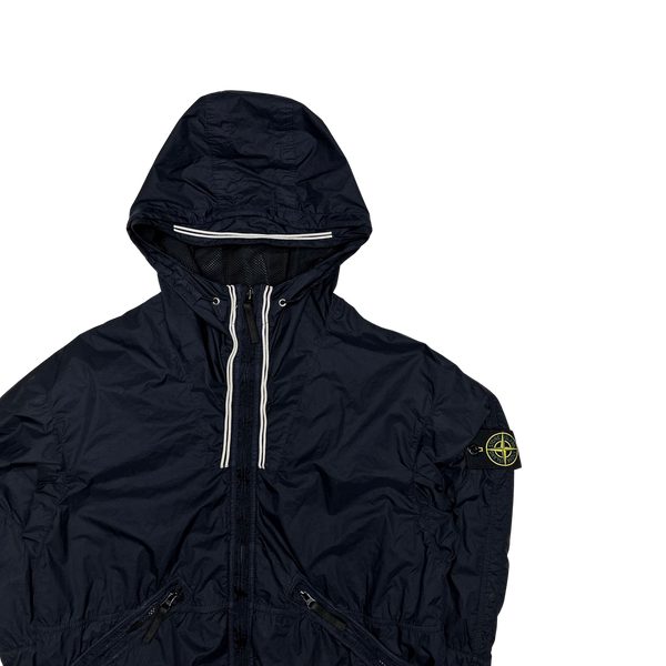 Stone Island 2011 Dark Navy Membrana TC Hooded Rain Jacket