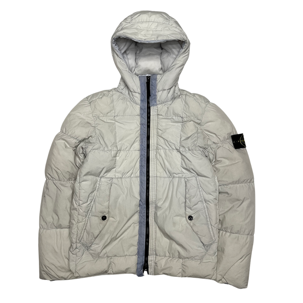 Stone Island 2018 White Down Filled Crinkle Puffer Jacket