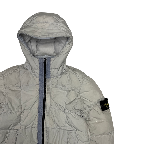 Stone Island 2018 White Down Filled Crinkle Puffer Jacket