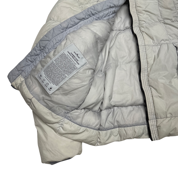 Stone Island 2018 White Down Filled Crinkle Puffer Jacket