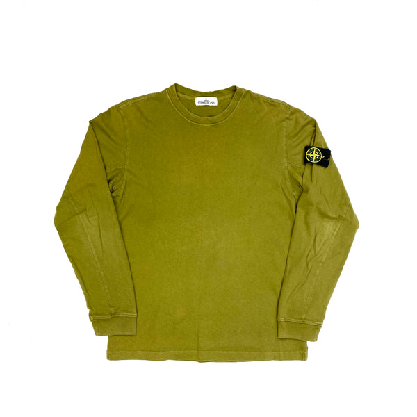 Stone Island Olive Green Longsleeve Cotton Top