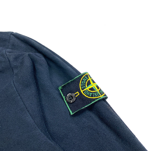 Stone Island 1999 Vintage Cotton Navy Mock Neck Jumper