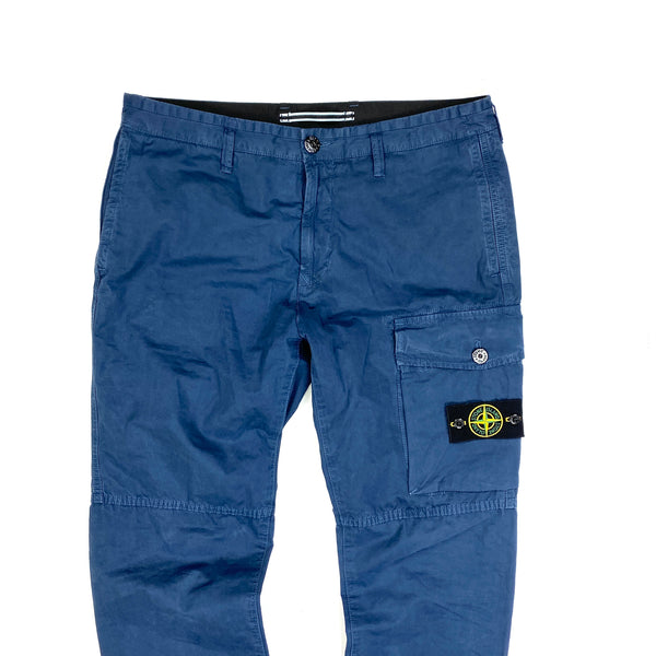 Stone Island Blue Cargo Slim Fit Cargo Trousers