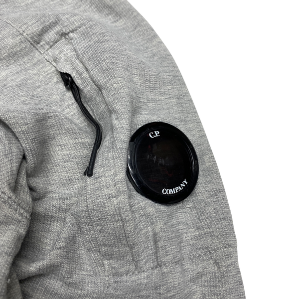 CP Company Light Grey Cotton Zipped Hoodie