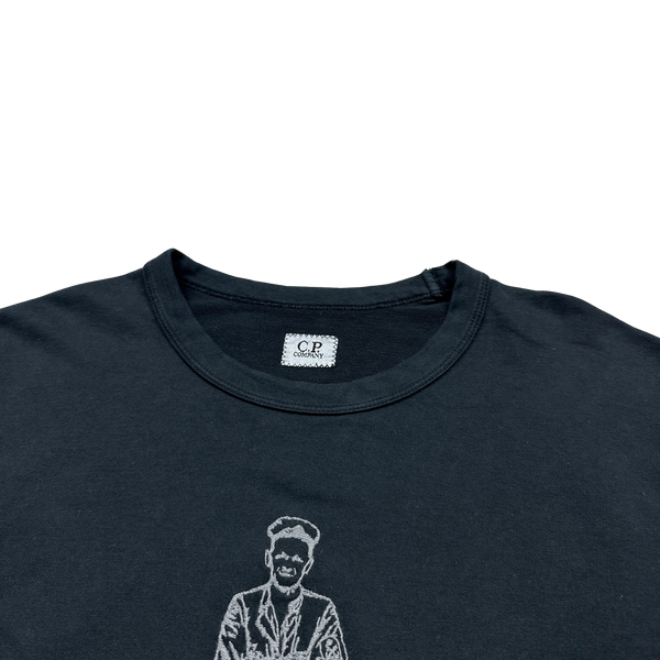 CP Company Navy Embroidered Crewneck Jumper - Small