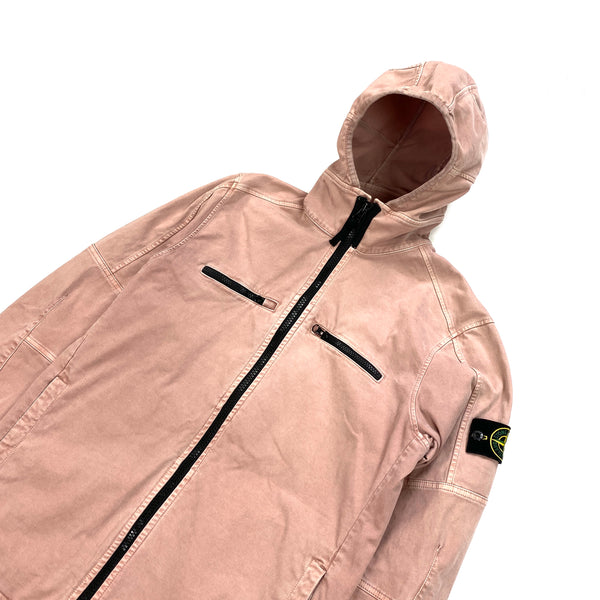 Stone Island Dusty Pink Thick Cotton Hooded Overshirt