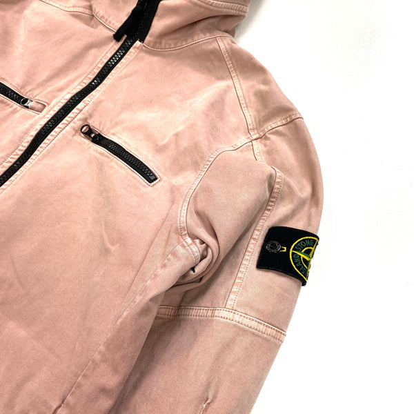 Stone Island Dusty Pink Thick Cotton Hooded Overshirt