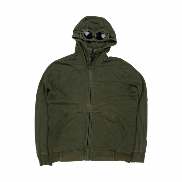 CP Company Dark Green Cotton Goggle Hoodie