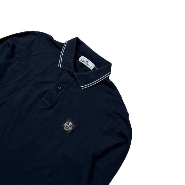 Stone Island 2019 Navy Slim Fit Longsleeve Polo - XL