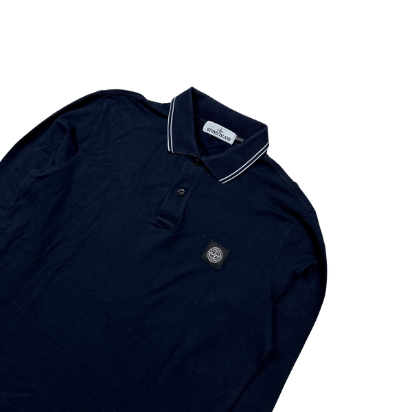 Stone Island 2019 Navy Slim Fit Longsleeve Polo - XL