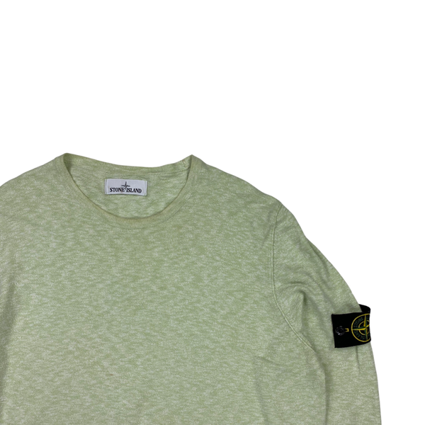 Stone Island Light Green Speckled Crewneck Jumper