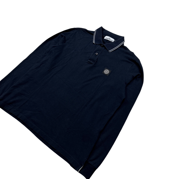 Stone Island 2019 Navy Slim Fit Longsleeve Polo - XL