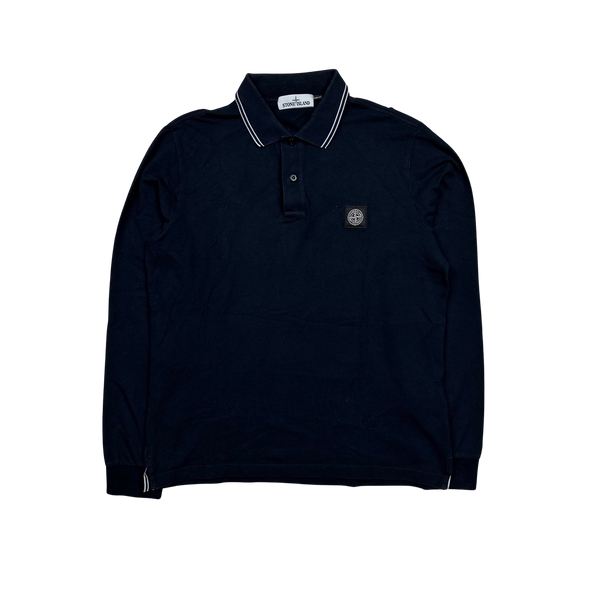 Stone Island 2019 Navy Slim Fit Longsleeve Polo - XL
