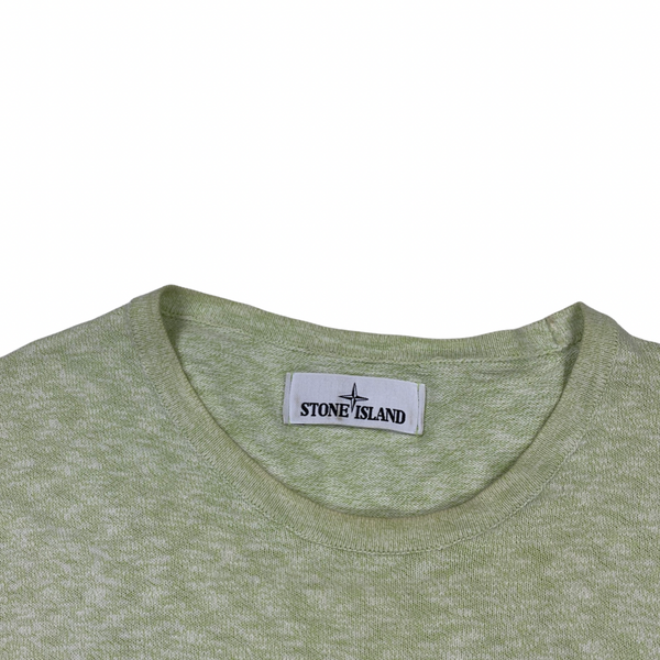 Stone Island Light Green Speckled Crewneck Jumper