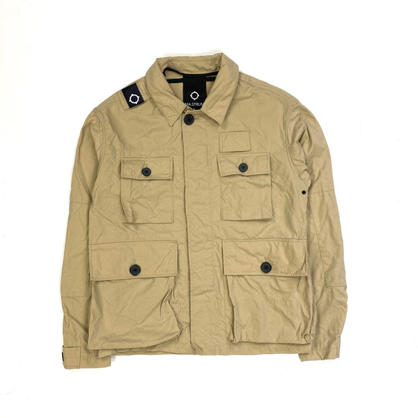 Ma Strum Beige Cotton Overshirt Jacket