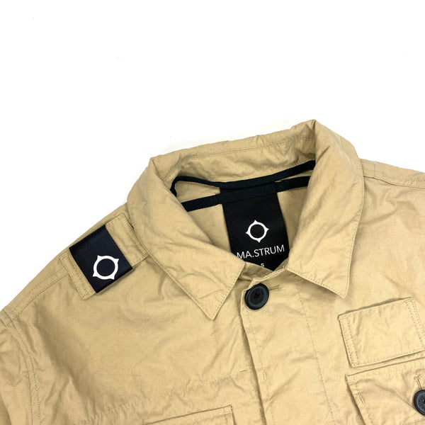 Ma Strum Beige Cotton Overshirt Jacket