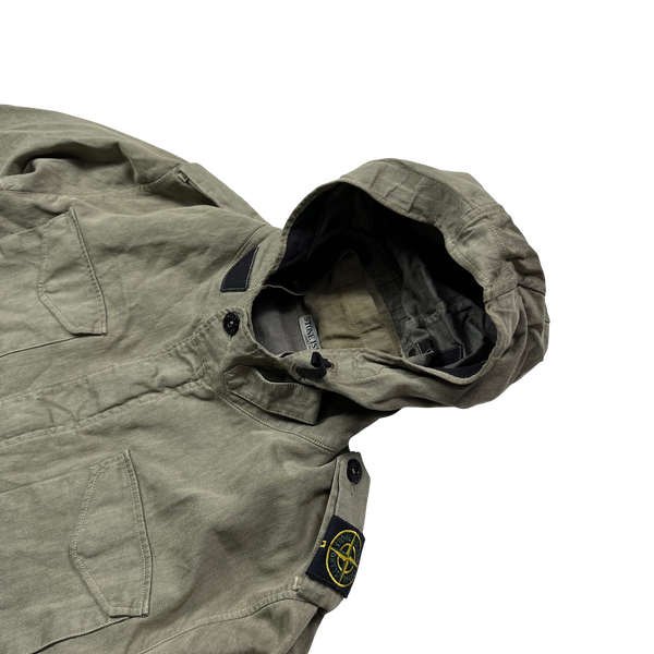 Stone Island Lino Flax Shoulder Badge Multi Pocket Jacket - XL