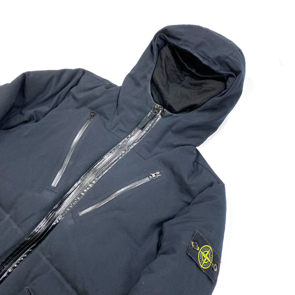 Stone Island Dark Navy Wool Repellent Balaclava Jacket