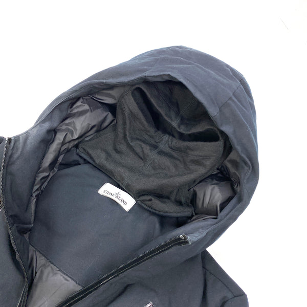 Stone Island Dark Navy Wool Repellent Balaclava Jacket
