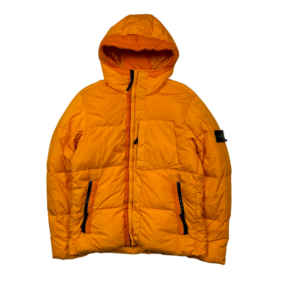 Stone Island 2017 Orange Crinkle Reps Puffer Jacket - Medium